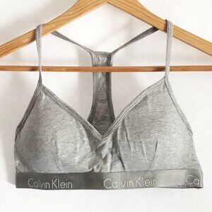 Calvin Klein Gray Padded Sports Bra Medium